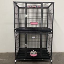  ✅ New Heavy duty Kennel Crate Cage W/ Trays & Casters 🐶Dimensions in pictures 🐶🐶