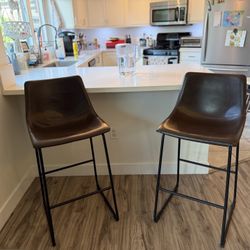 2 Bucket Chair Kitchen  Counter Bar Stools 