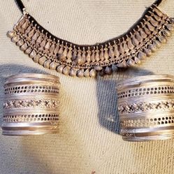 Afghan Made Tribal Necklace And Bracelet Set