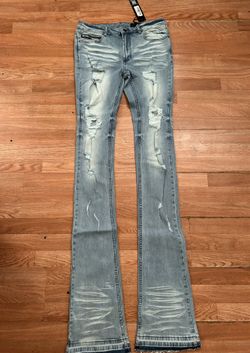 Blue Super Stacked Jeans 