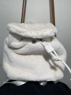 White Faux Fur Backpack