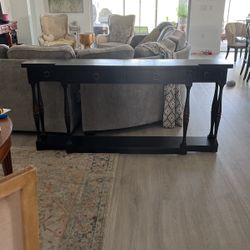 Hooker Furniture Sanctuary 4 Drawer Thin Ebony Console