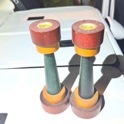 Vintage Wooden Dumbbells – Cool Decor Piece $25