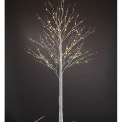 New LED Birch Tree, 7ft., Indoor / Outdoor Warm White Twinkling & Steady Lights w/Timer