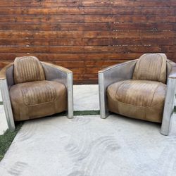 Restoration hardware Aviator Leather Chairs 