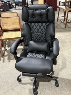Massage Office Chair with Foot Rest,6 Points Vibration & Heat Executive Office Chairs,500LBS Big and Tall Office Chair for Heavy People,Ergonomic Recl
