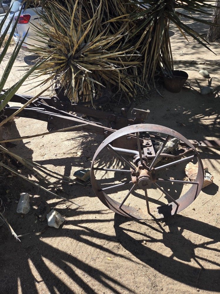 Antique Yard Art Plow And Mower