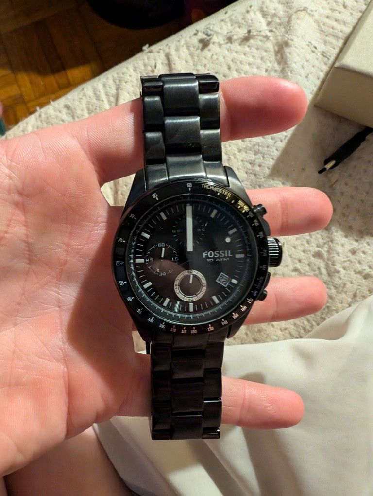 Black Fossil Watch