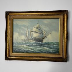 Vintage Maritime Ship Painting Sailing Art Original John Ambrose