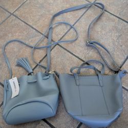 2 Cute Light Blue Miniso Fashion Purse / Shoulder Bag
