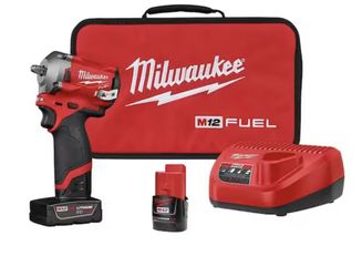 M12 FUEL 12V Lithium-Ion Brushless Cordless Stubby 3/8 in. Impact Wrench Kit with One 4.0 and One 2.0Ah Batteries