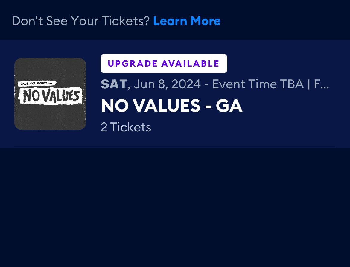 No Values 2 GA tickets