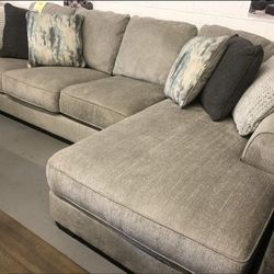 Ardsley Pewter Large Sectional Sofa Chaise 