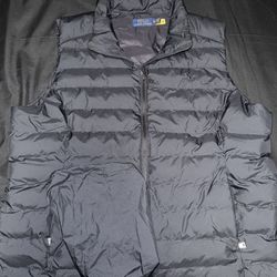 Black Polo Puffer Vest 