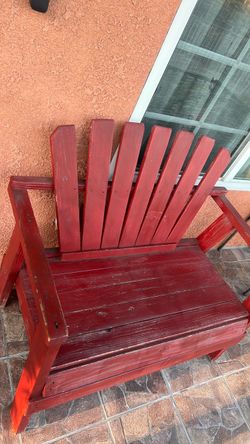 Red Wood Adirondack Bench 3 set