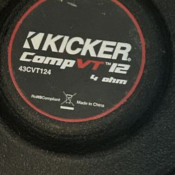 Kicker 43CVT124 COMPVT 800w 12" 4-Ohm SVC Shallow Slim Car Subwoofer Sub CVT12-4