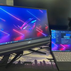 ASUS ROG Strix 17.3" 1080P Portable Gaming Monitor (XG17AHP) - Full HD, IPS, 240Hz, 3ms, Adaptive-Sync, Smart Case, ROG Bag & Tripod,
