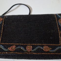 Black Beaded Evening Purse