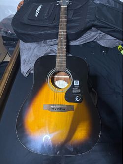 Acoustic Guitar (Epiphone Songmaker DR-100) with Backpack Style Case