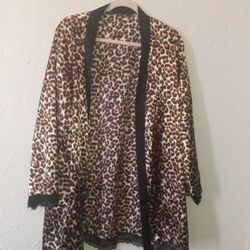 CHEETAH PRINT SILKY LACE KIMONO, ROBE, BATHING SUIT COVER UP⏬⏬⏬