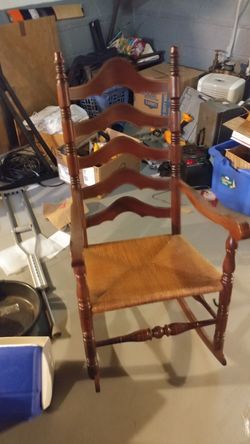 Latter back chair with weaved seat