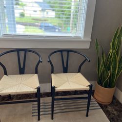 Pair of Metal Wishbone Chairs