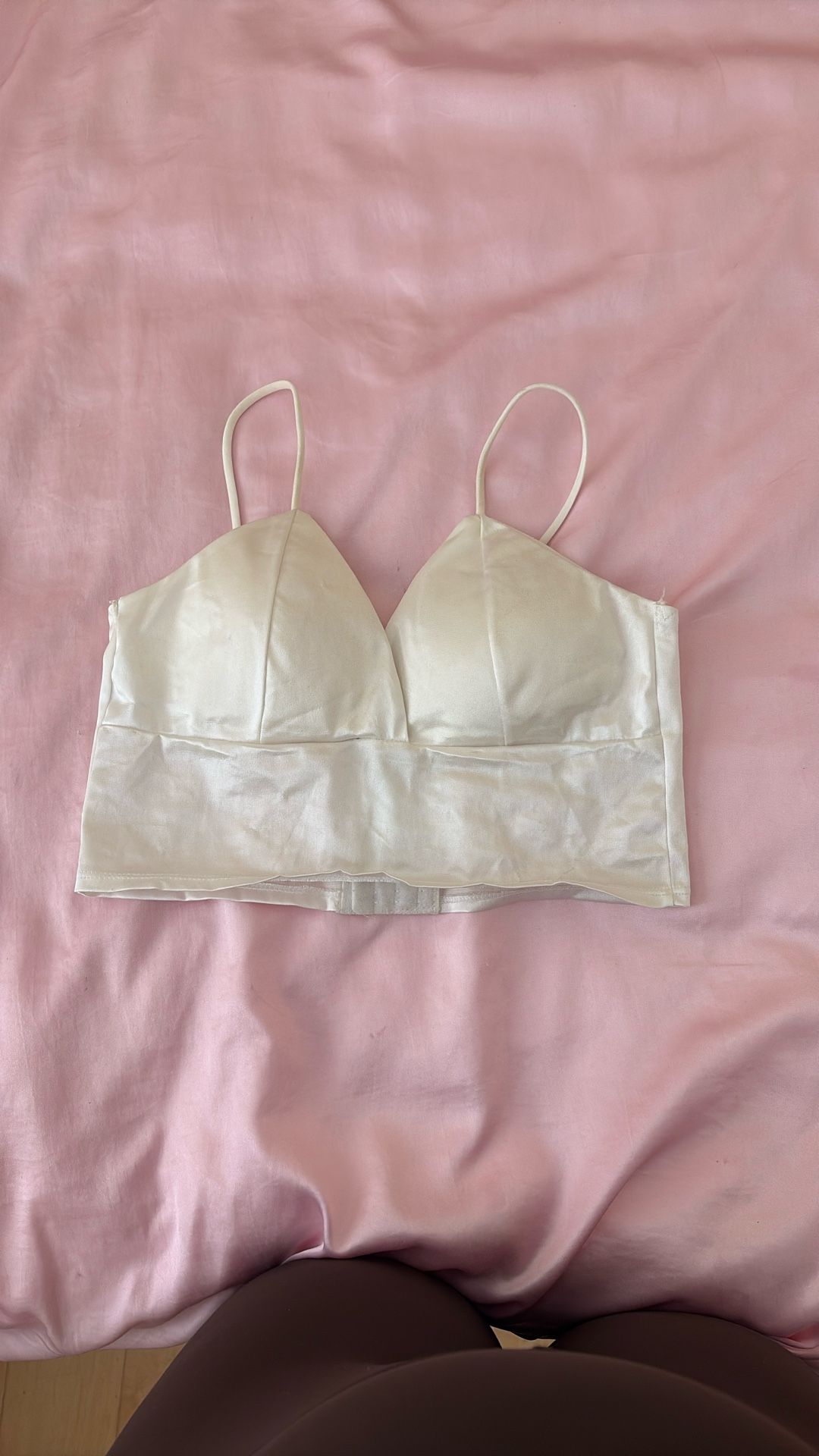Silk White Crop Top