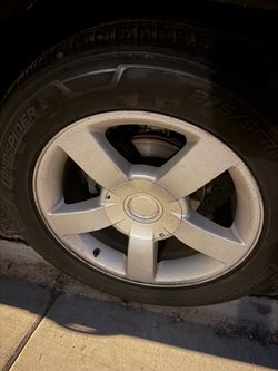 5-Spoke Silver Alloy Wheel with Tire