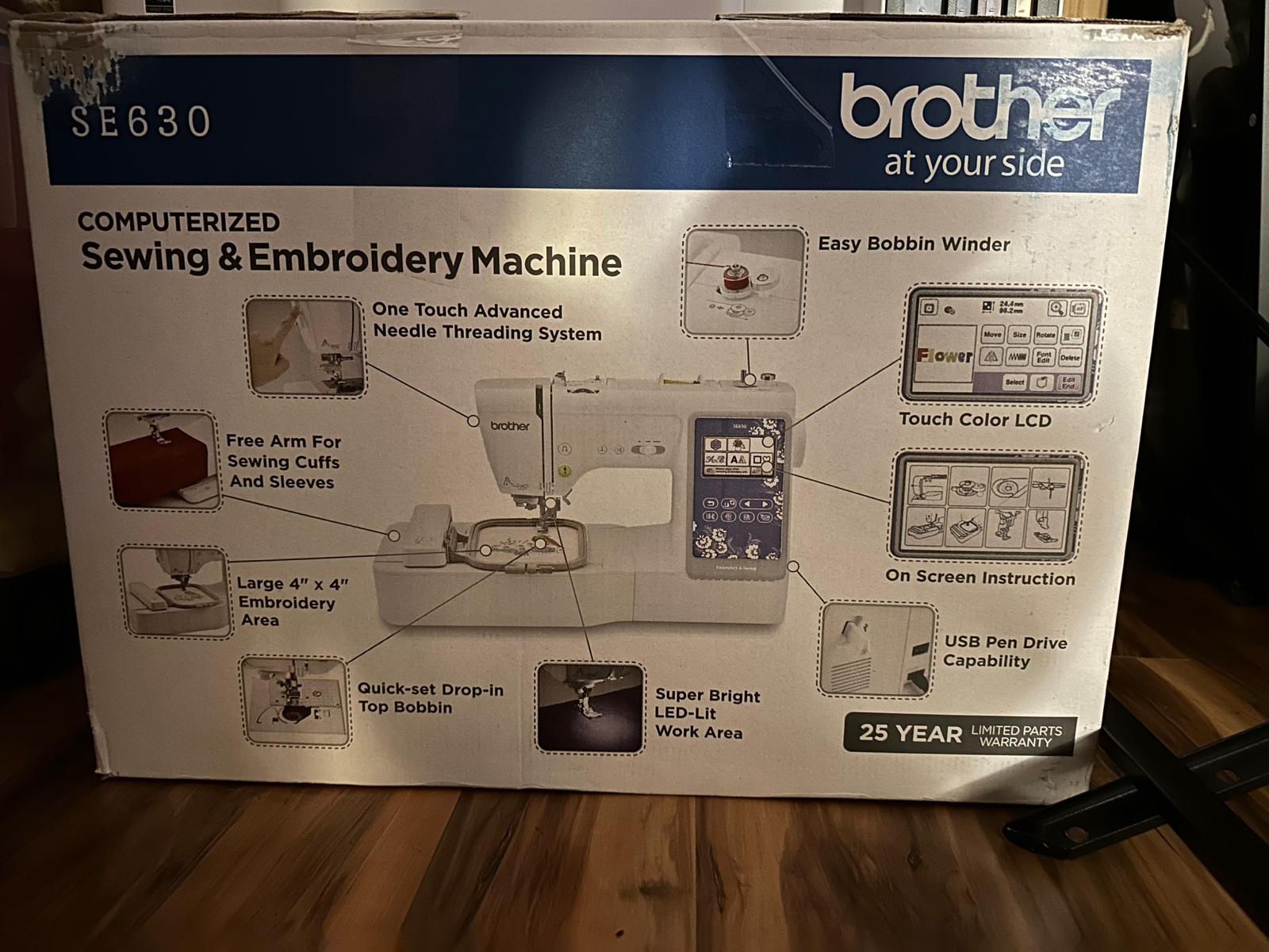 Brother SE630 Sewing and Embroidery Machine (Used) + 25 Year