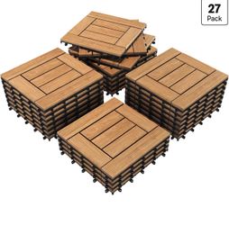 Interlocking wood tiles 27 pcs box