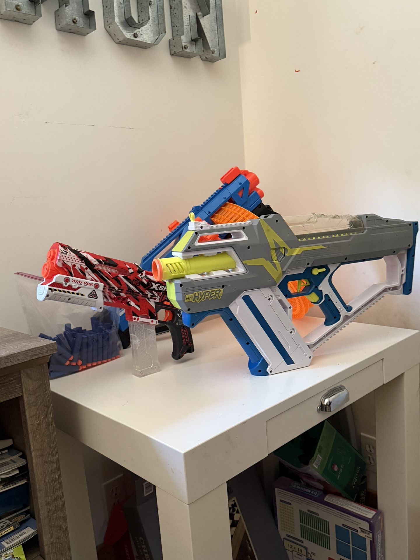 Three Nerf guns