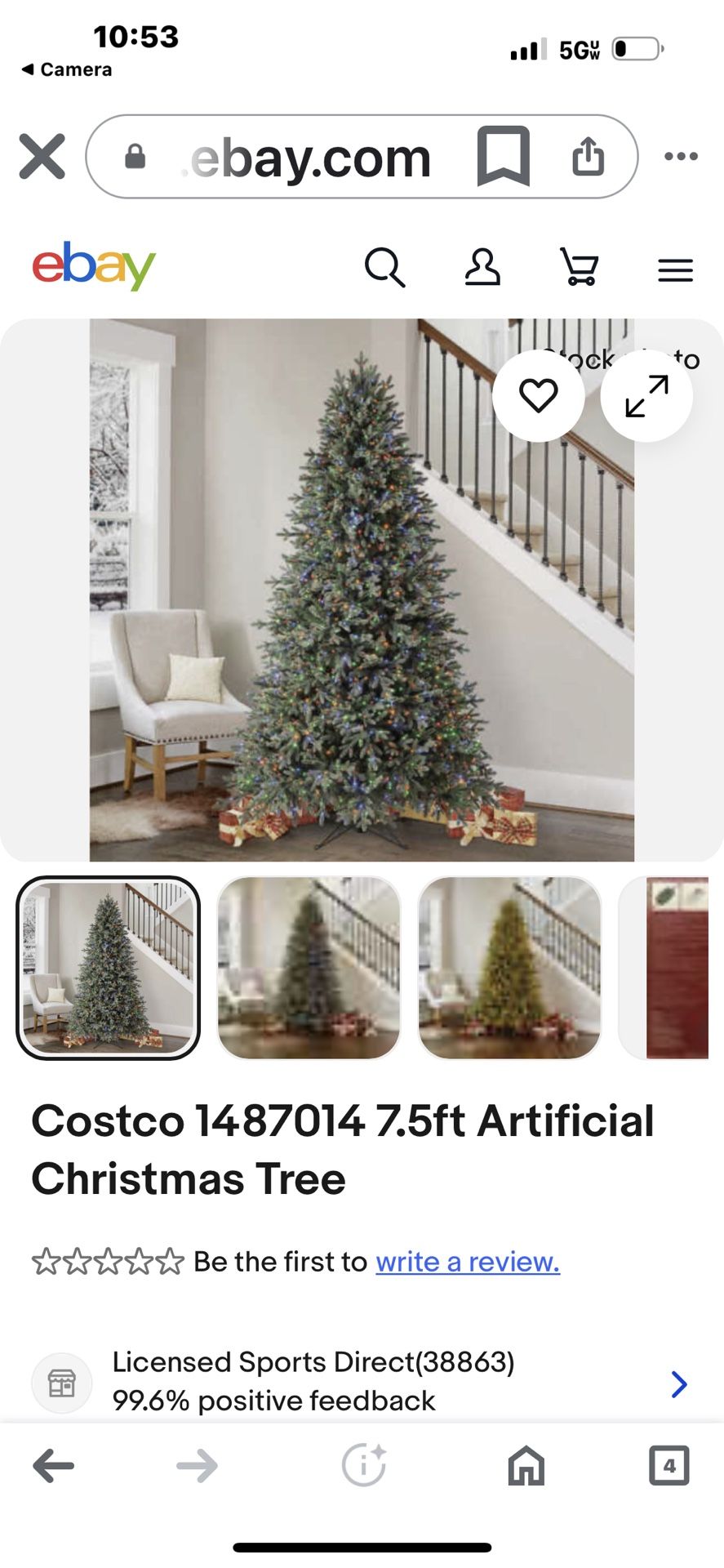Costco 1487014 7.5ft Artificial Christmas Tree BRAND NEW with box