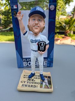 Clayton Kershaw 3x Cy Young Winner FOCO LA Dodgers Newspaper Bobblehead limited /1000 made