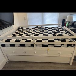 Full platform bed with trundle and 3 drawers