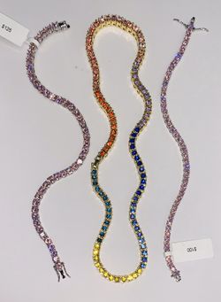 22k stainless steel rainbow jewelry set created with lab diamonds