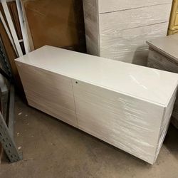 6 Drawer Dresser White Gloss 64"W X 19"D X 28"H