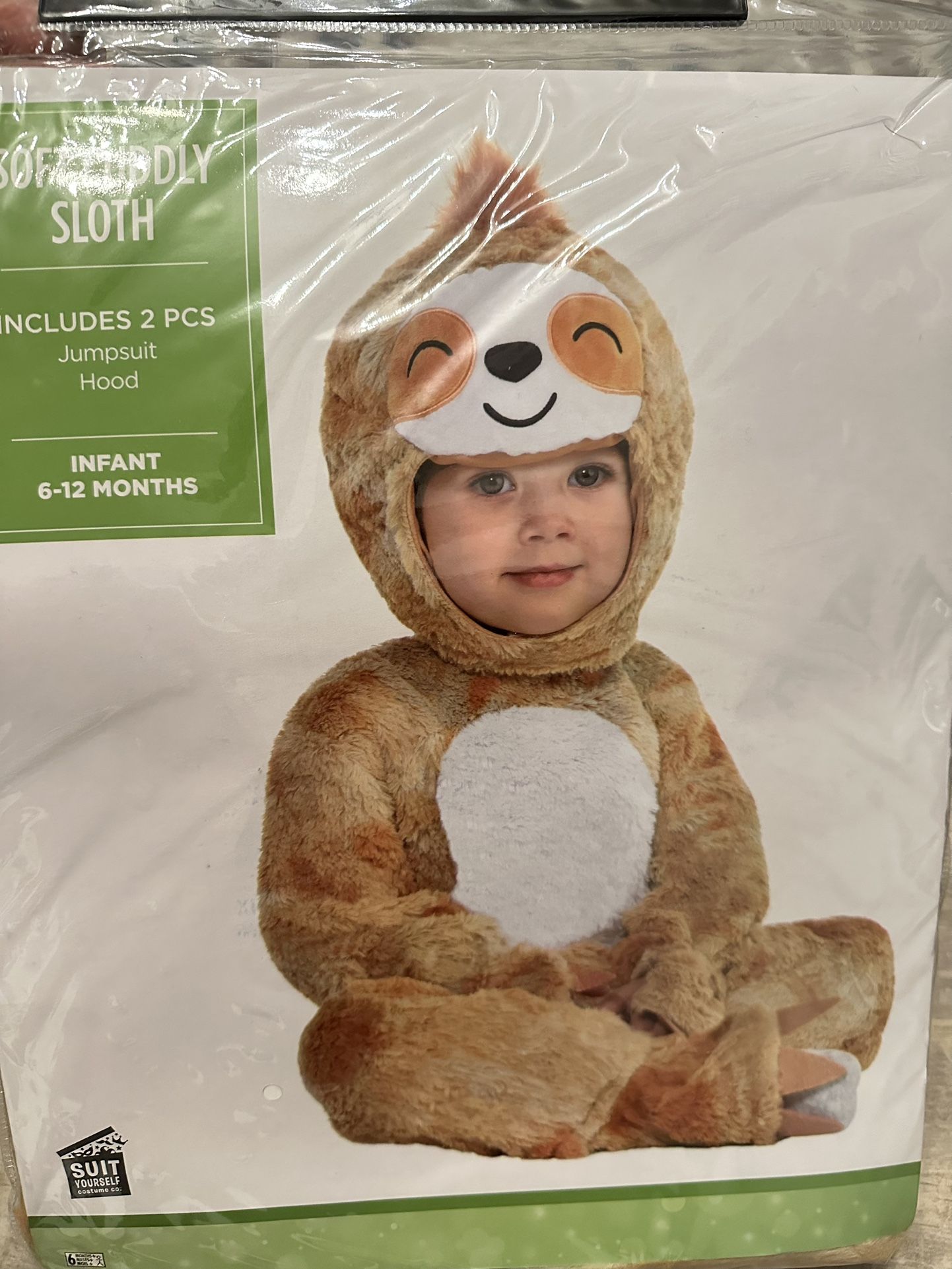 Soft Cuddly Sloth Animal Cute Fancy Dress Up Halloween Baby Child Costume