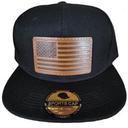 USA Leather Patch Cap Snap Back