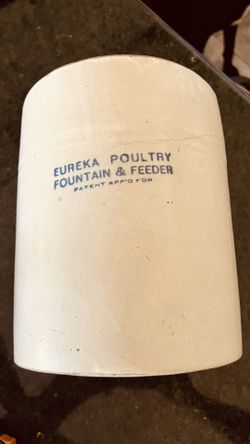 Vintage Crock Chicken Feeder $45