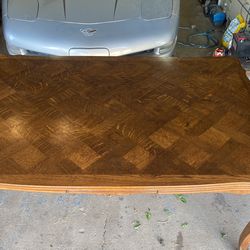 Antique 1/4 Sawn Tiger Oak Dining Table W/ 2 Leaves