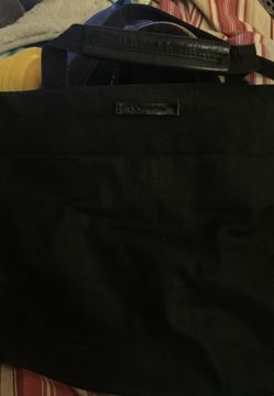 Calvin Klein black fabric purse, long body strap and short handle
