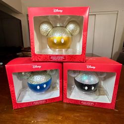 (3) Disney Christmas Micky Mouse Hanging Ornaments (New)