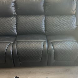 black reclining bluetooth led light couch 
