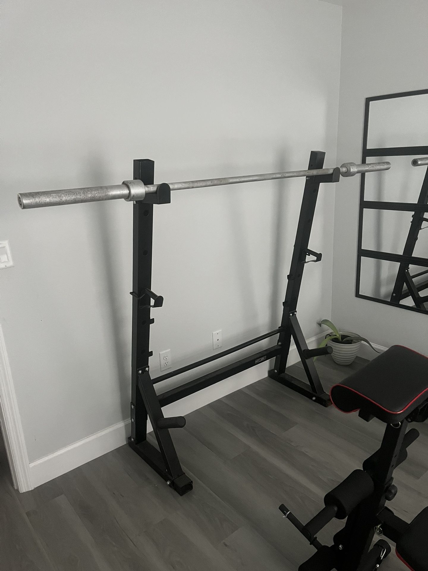 Squat Rack And Barbell