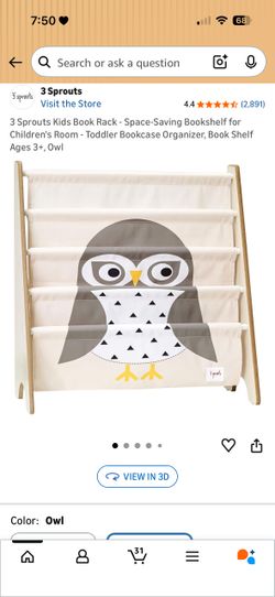 3 Sprouts Owl Bookshelf 🦉