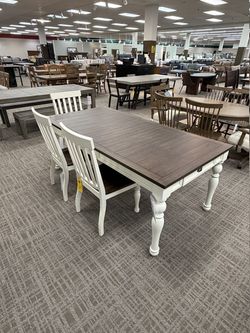 Steve Silver Joanna Dining Height Table with Leaf - Two-Tone Ivory Base With Mocha Top