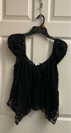 Brand new Juniors black lace off the shoulder top size L