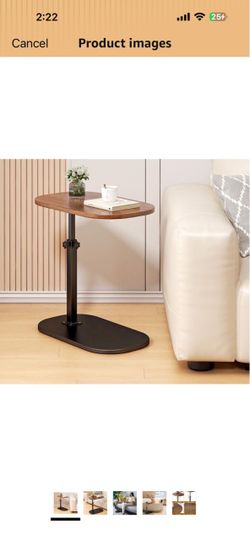 C Shaped Side Table,Adjustable Height C Table End Table for Couch,360°Swivel Couch Side Tables Slide Laptop Desk for Sofa/Bed/Bathtub/Rotating Tableto