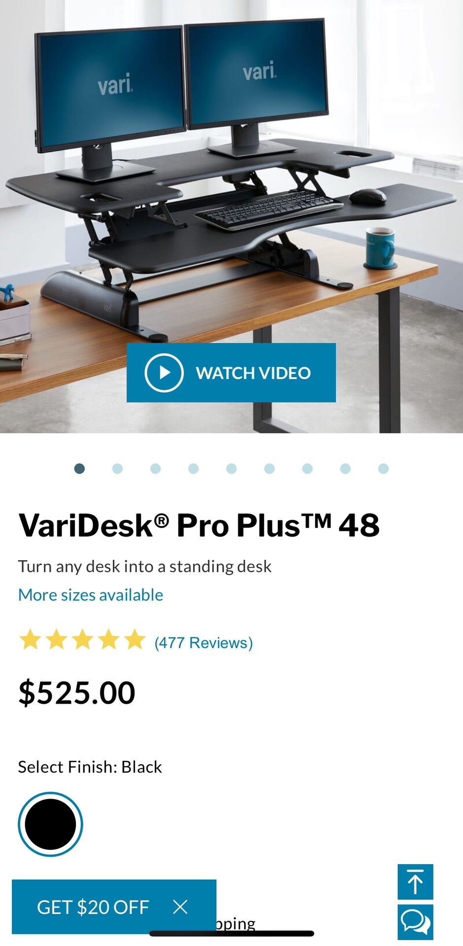 VariDesk Pro Plus 48 Like New
