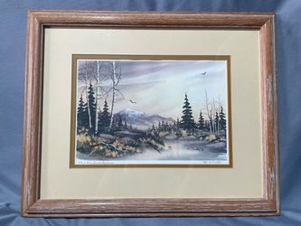 🖼️ Signed & Numbered "Early Spring" Mountain Art Print by R. Corty (118/500) - Custom Framed 🏔️